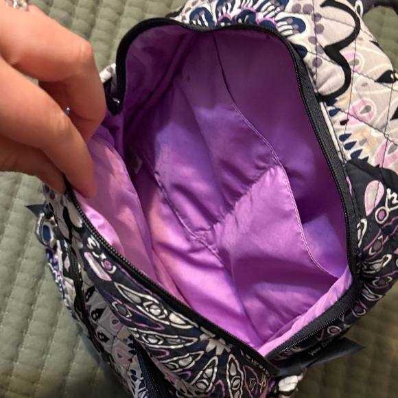 Vera Bradley Floral Backpack - Black, Purple, Blue - Picture 2 of 3